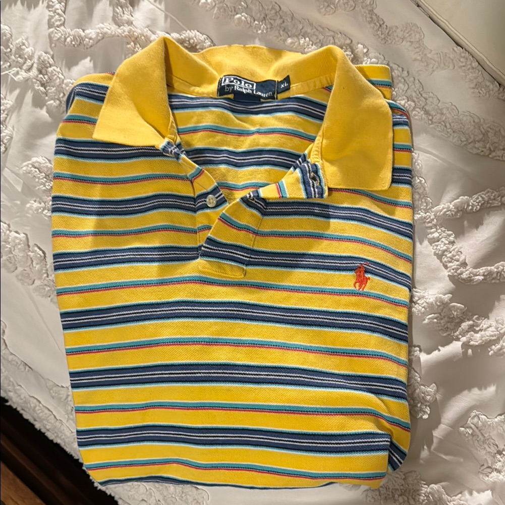 Ralph Lauren Polo With Yellow And Blue Stripes